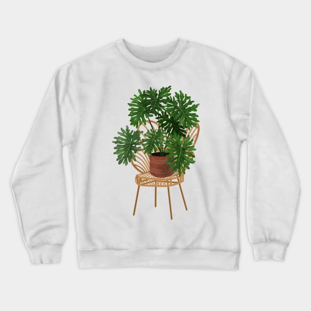 Philodendron Xanadu Crewneck Sweatshirt by Gush Art Studio 1